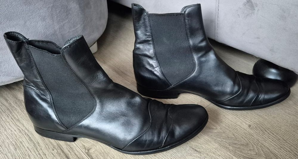 Sztyblety botki kozaczki Gino Rossi r. 39 ze skóry glamour