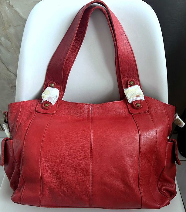 Skórzana torebka VENEZIA czerwona