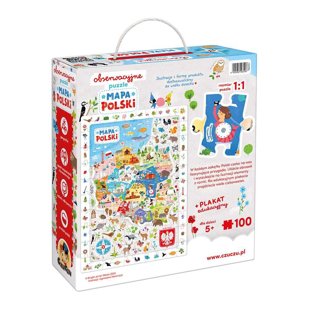 CZUCZU PUZZLE Obserwacyjne mapa POLSKI 5+