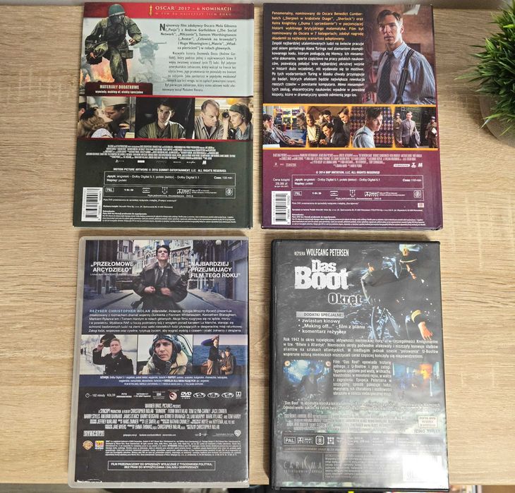 Filmy na DVD (PL): Przełęcz Ocalonych, Dunkierka, Gra tajemnic, Okręt