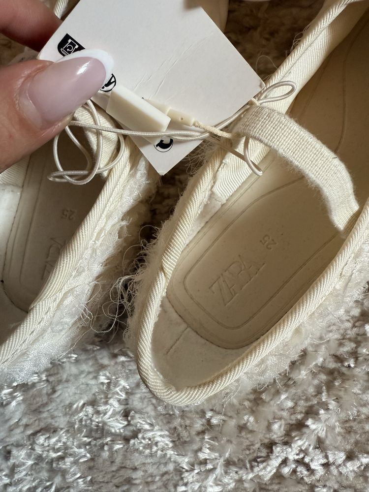 Baleriny balerinki Zara urocze wyjściowe eleganckie 25 mokasyny