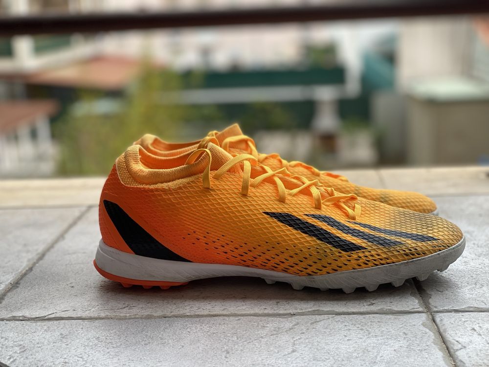 Chuteira Adidas X Speedportal 22.3 TF Society Laranja número 45,5