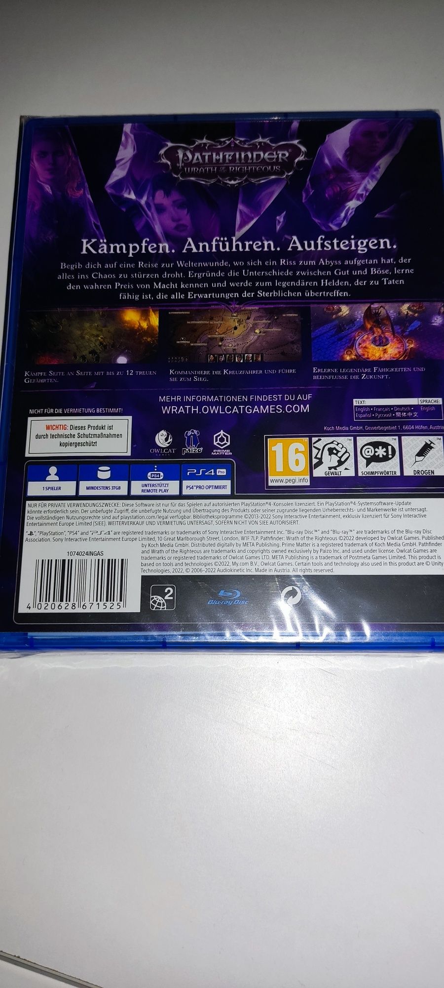 Gra Pathfinder Wrath od the Righteous PS4 nowa w folii