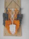 Painel macramé laranja