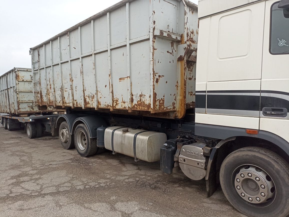 Kontener hakowy 40 m3, hakowiec, trociny
