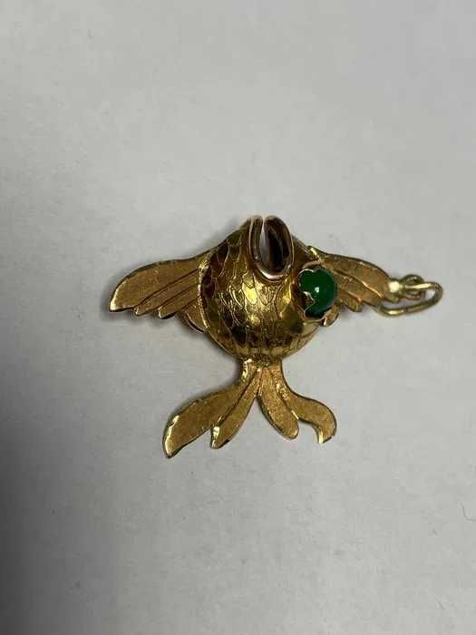 Złota zawieszka wisiorek Ryba Pirania 18kt 3,7g