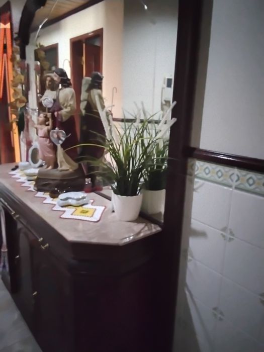 Movel de hal de entrada Nogueira com espelho