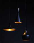 Nowoczesne 3 lampy sufitowe wiszące BET SHADE Black Gold czarna złota