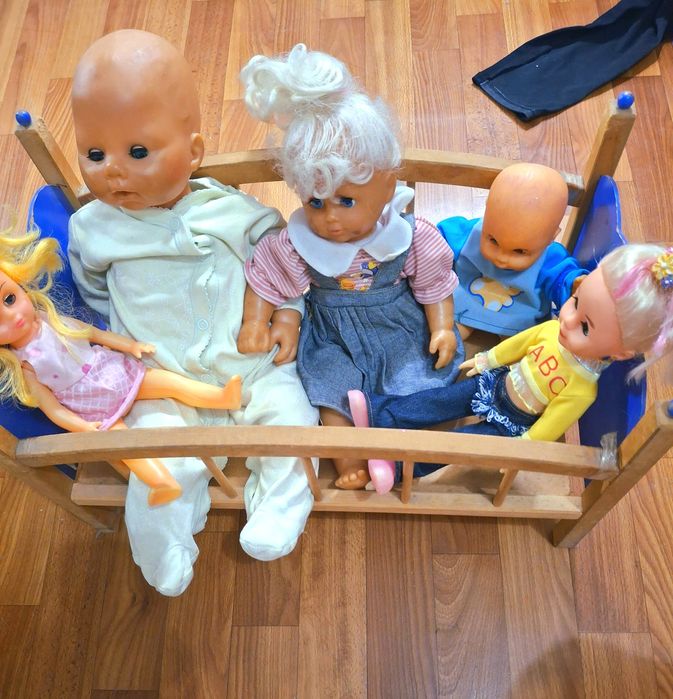 Ліжко з пупсами, ляльками, набір, лот