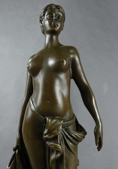 AKT Kobieta grecka BRĄZ marmur figura RZEŹBA sygnowana
