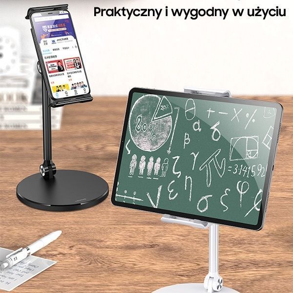 Stojak Biurkowy na Telefon/Tablet - Regulowany, Uniwersalny, Metalowy