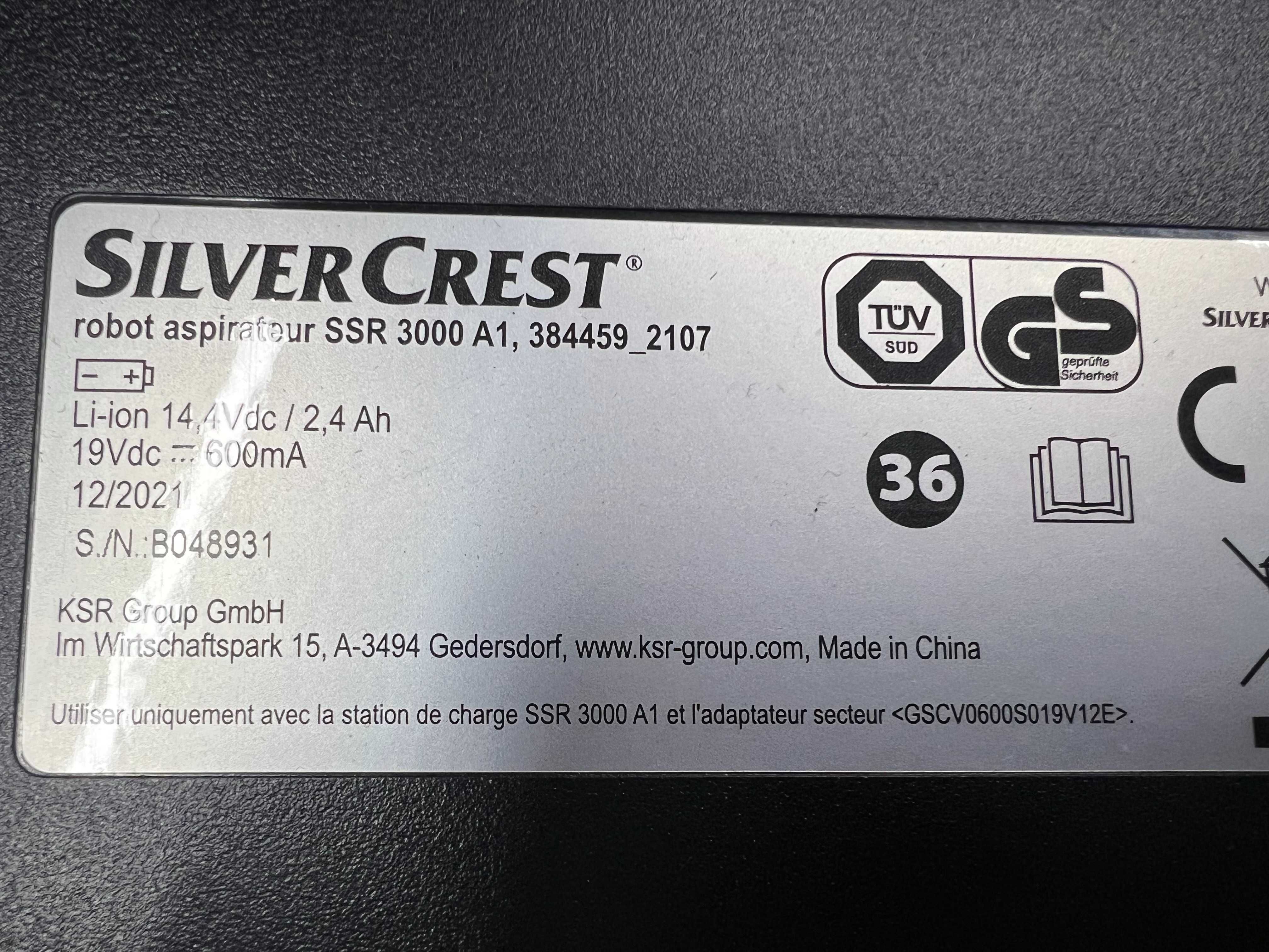 Robot sprzątający SilverCrest  SSR3000A1 nowiutki sprzęt, Super działa