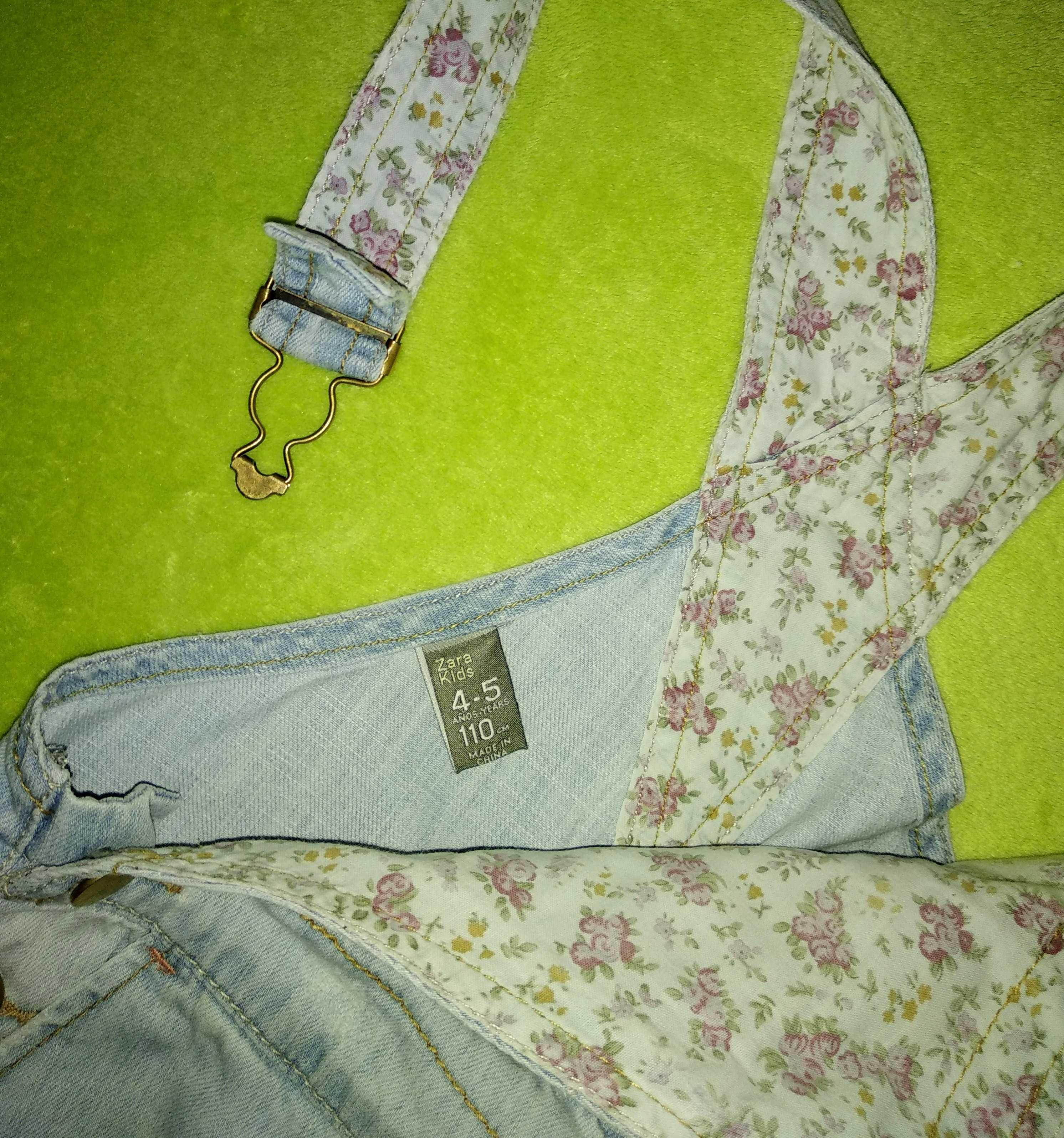 Джинсовый комбинезон Zara, джинсы на девочку 5-6 лет