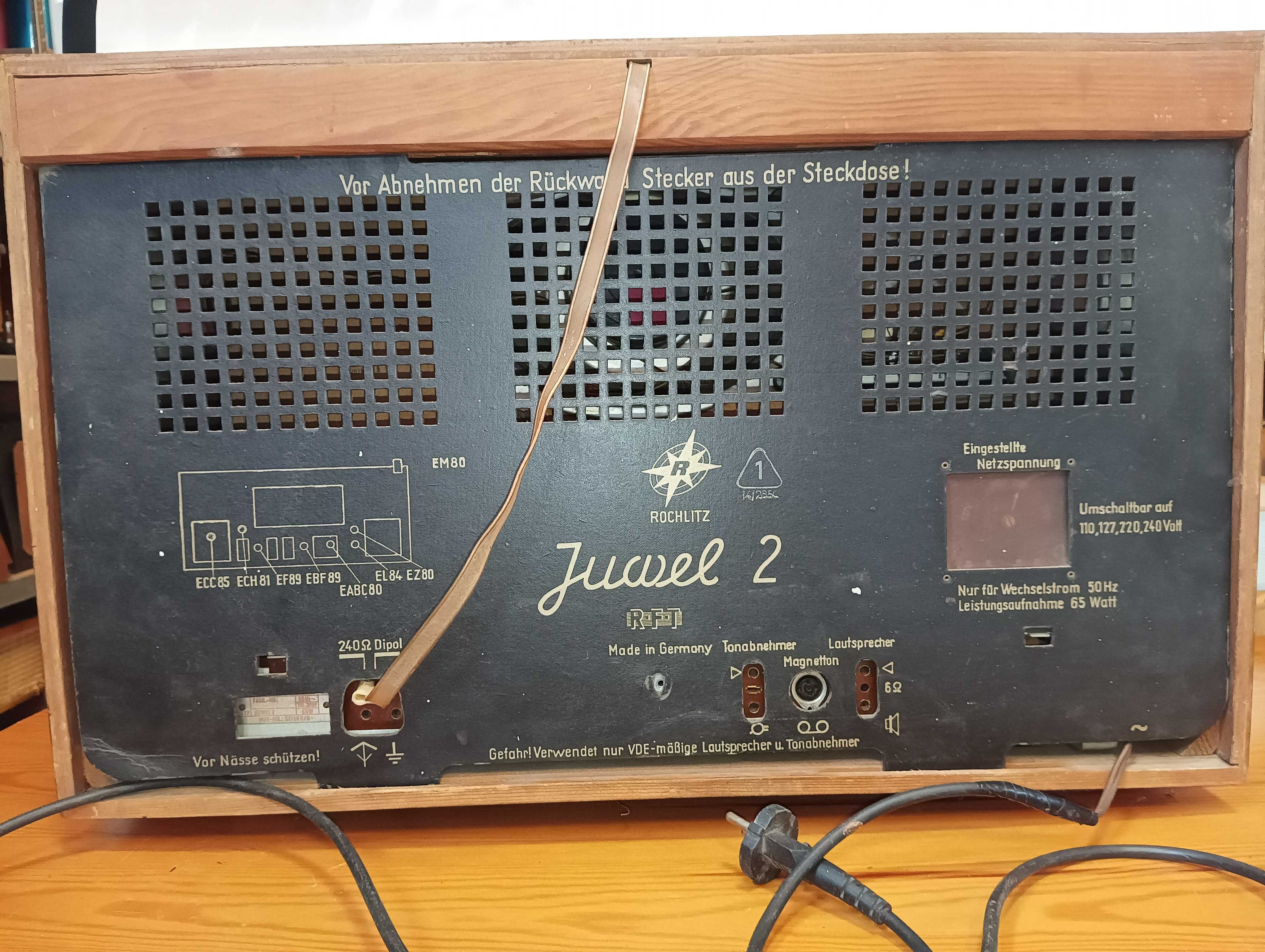 Juwel 2 - nr 624602 - 1957/60 rok - radio lampowe - sprawne.