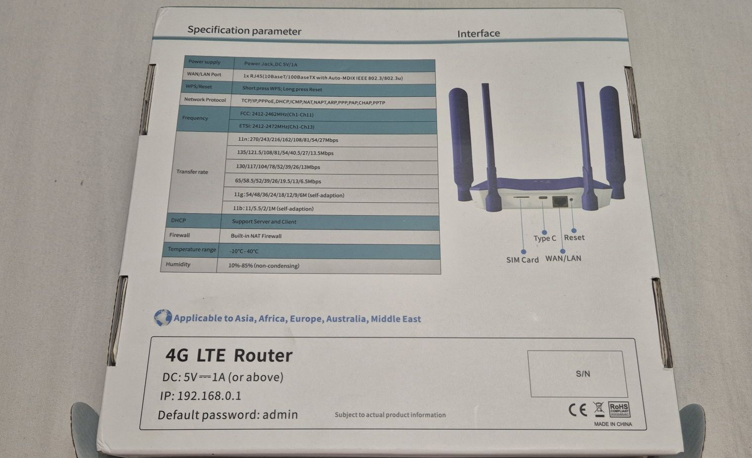 4G/3G LTE Wi-Fi роутер модем R8B-3 TianJie SIM картка LAN Type-C