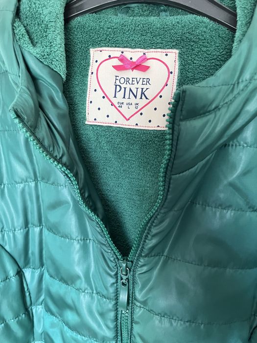 Zielona kurtka ocieplana pikowana damska Forever Pink L