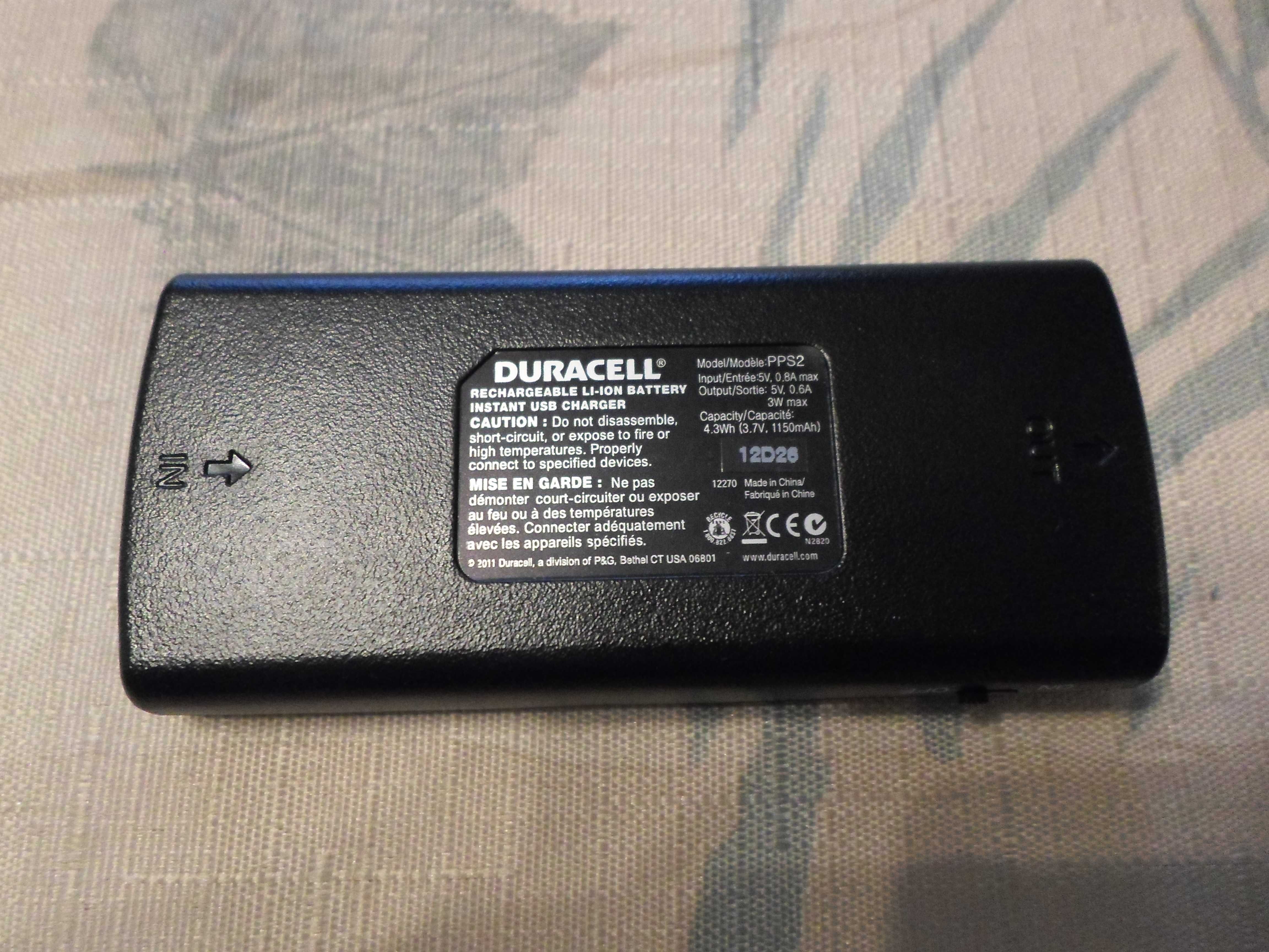 Зарядний пристрій портативний  Duracell PPS2, 1150 mAh (8370)