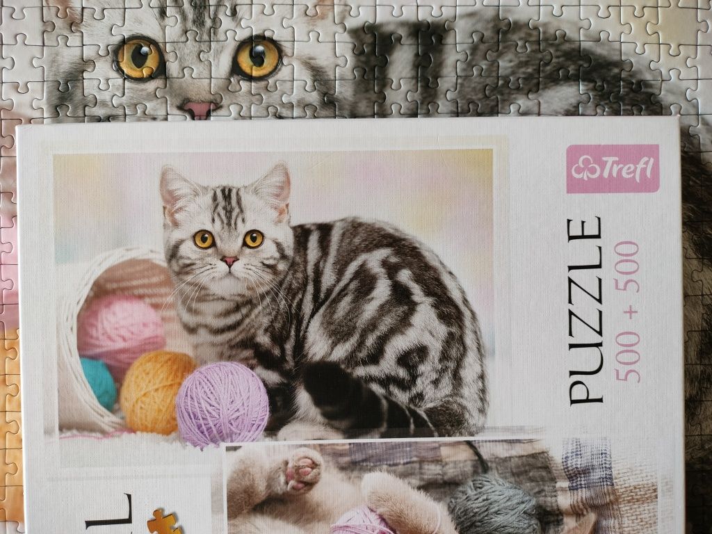 Puzzle Trefl 500+500 elementów - Koty