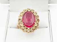 Przepiękny złoty pierścionek w stylu Vinted -585- R.19