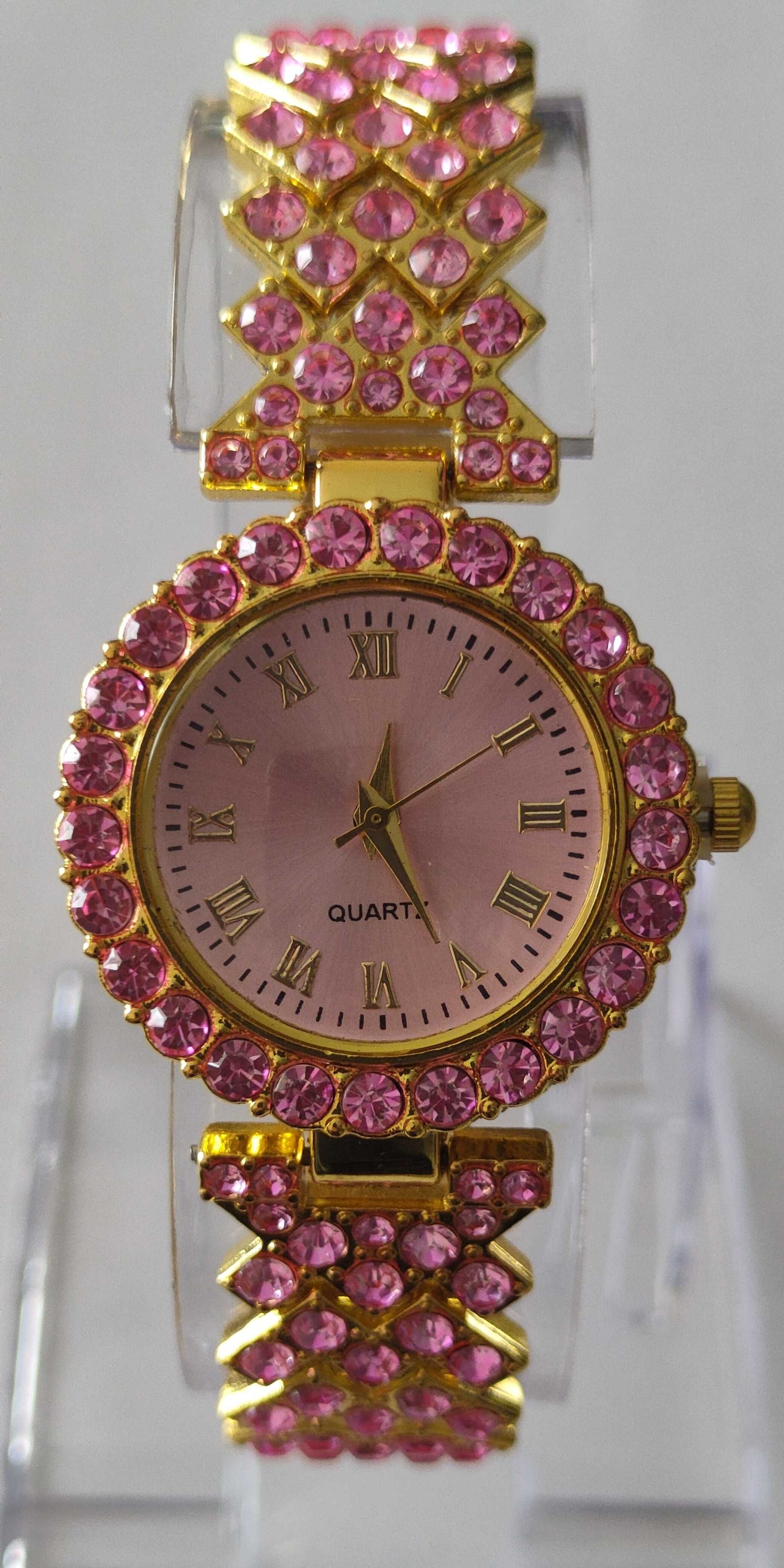 Zegarek damski różowy bransoletka
