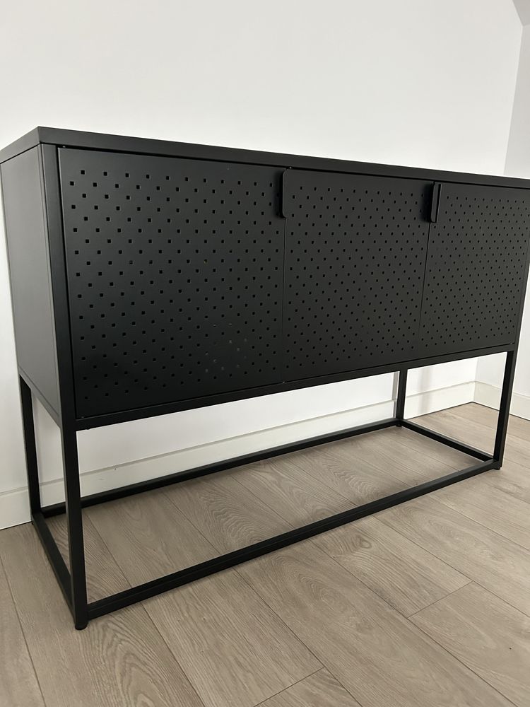 Kredens komoda rtv stal metal stal proszkowo loft czarna