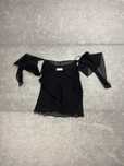 Wallis czarna bluzka z falbankami top y2k (S/M) 90s 80s