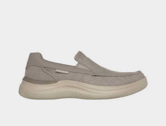 Чоловічі мокасини skechers/ оригінальні мокасини бежевого кольору