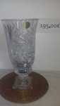 Vaso CRISTAL 38 cm Soprado e Lapidado à Mão, Alta Qualidade