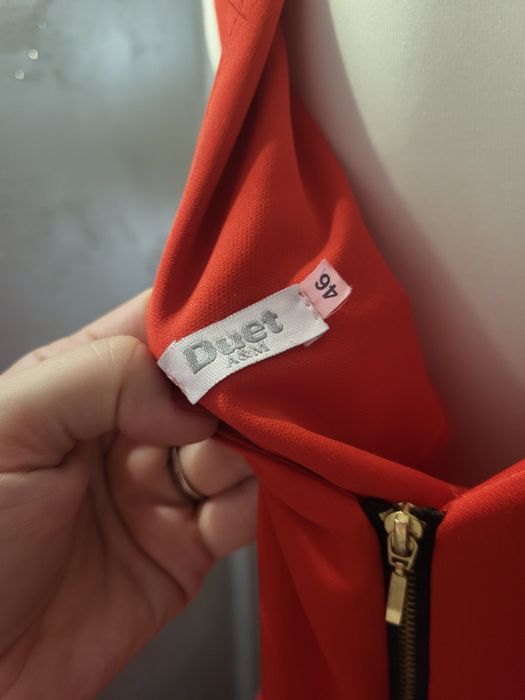 Długa czerwona sukienka 46 tiul wesele bal