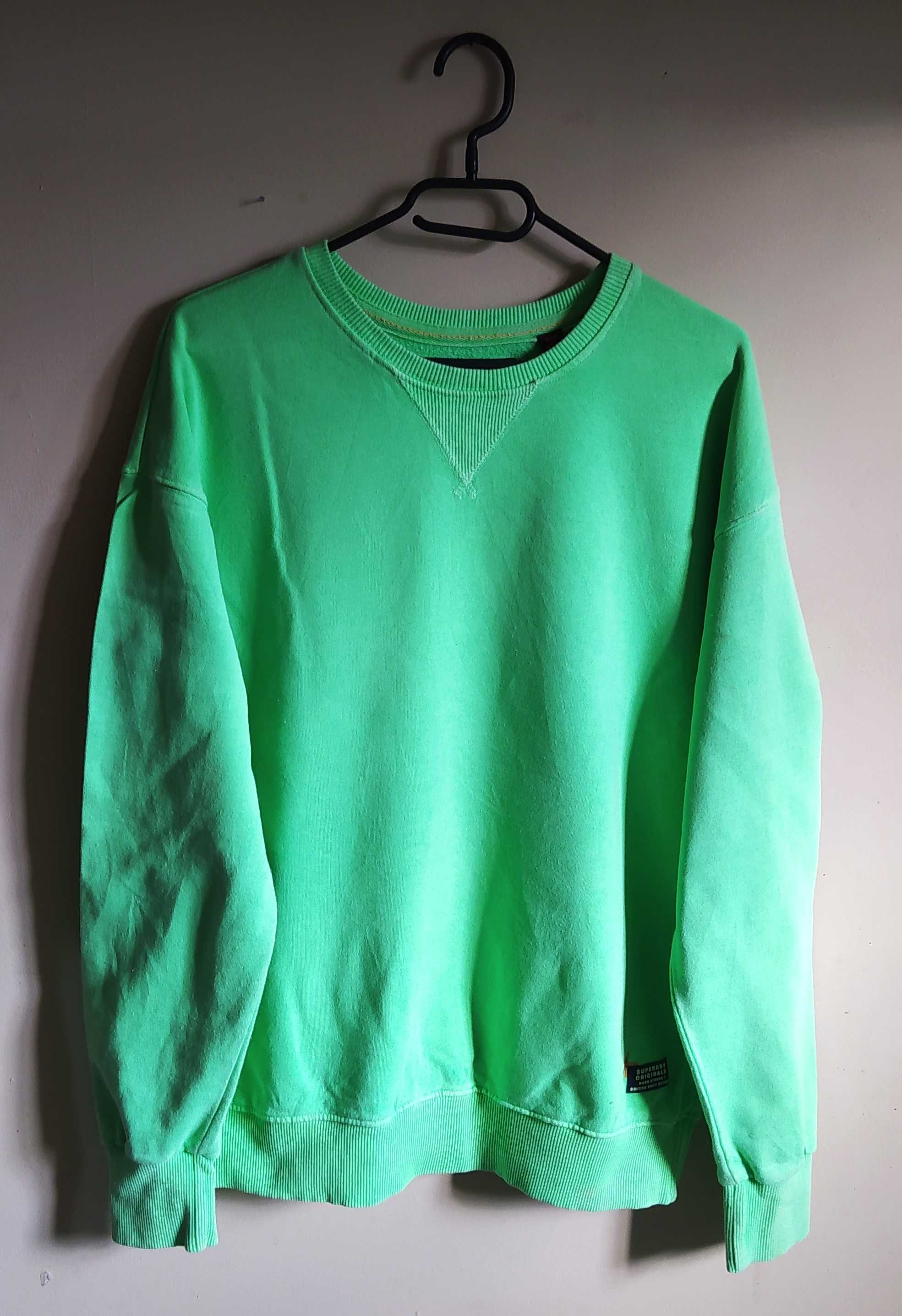 Bluza Bawełna Superdry Originals Worn. Strong. Neon Green