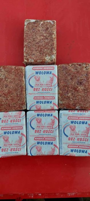 Karma mięsna wołowa bez kości, zmielona, mrożona, dla psów, 10kg