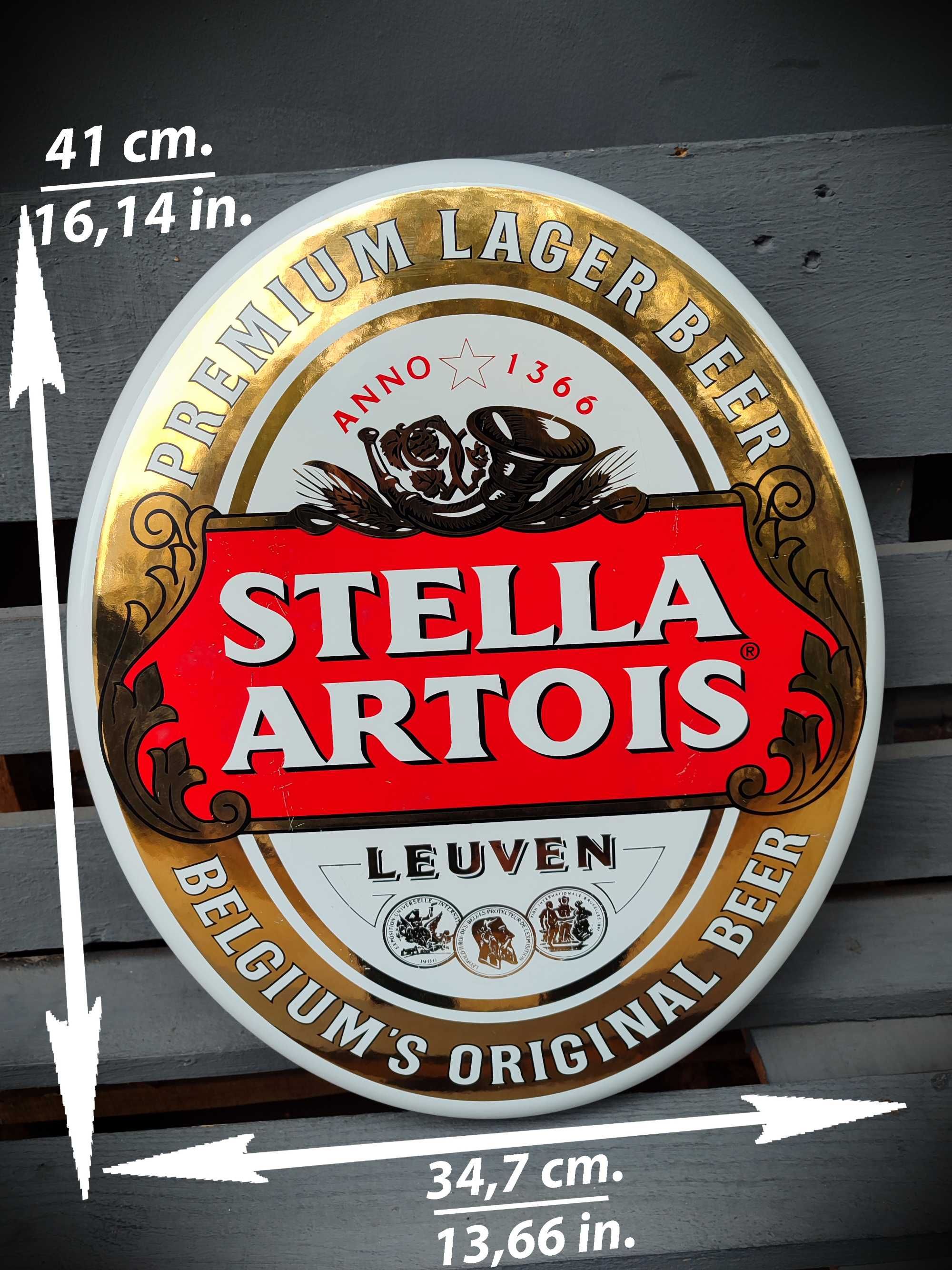 41x35cm Stella Artois Винтаж Табличка Эмаль Вывеска Знак Бар Металл