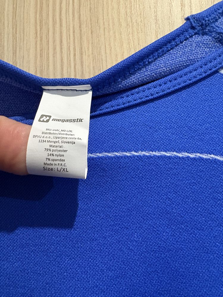 Niebieski szafirowy nowy kpl fit aport 38/42 bluzka leginsy megasstic