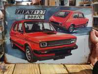 Fiat 127 tablica reklamowa szyld vintage