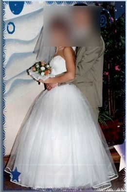 Свадебное платье пышное фатиновое белое