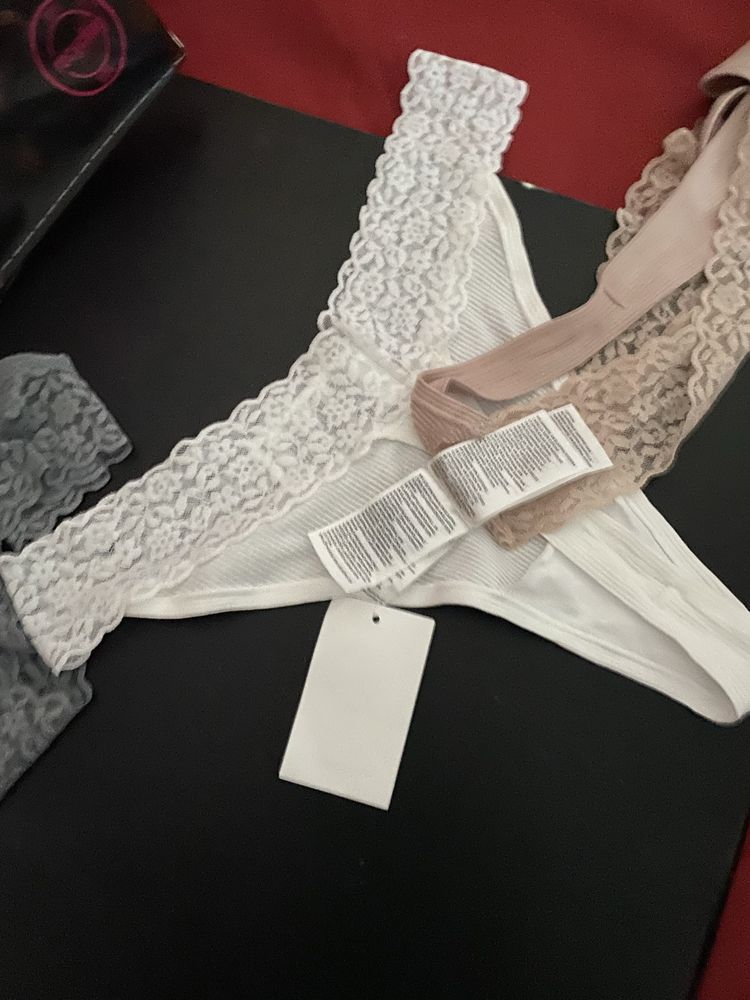Stringi H&M bawełna 96%+ koronka