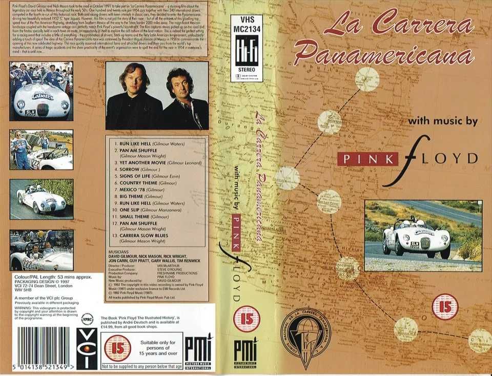 PINK FLOYD La carrera panaamericana  VHS VIDEO