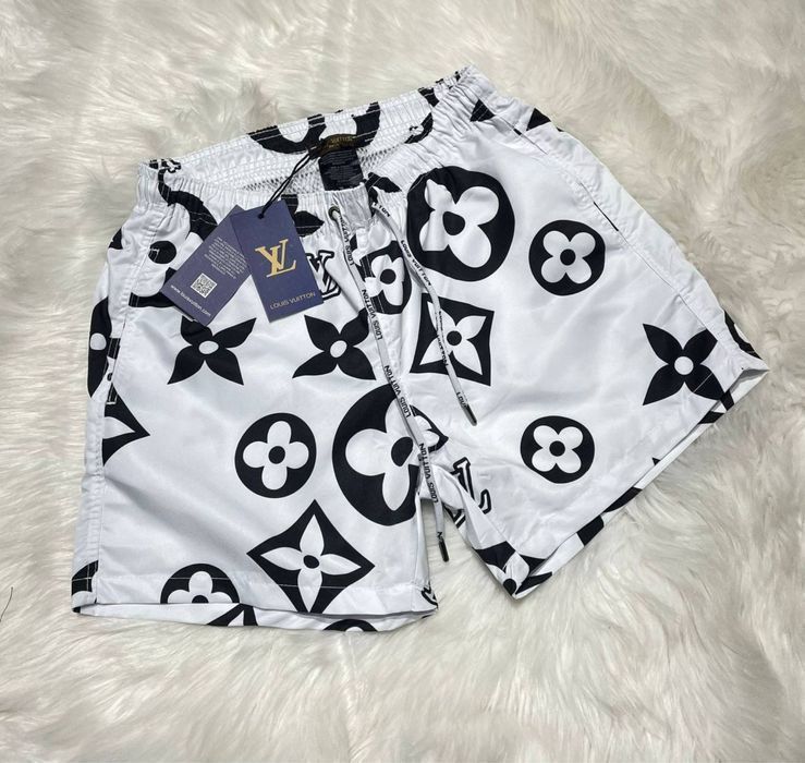 Белые шорты Louis Vuitton пляжные, для бассейна спортивные
