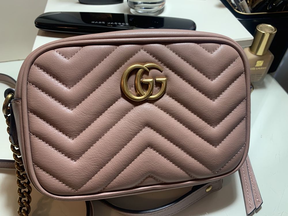 Torebka Gucci Marmont /dusty pink - mini  oryginalna