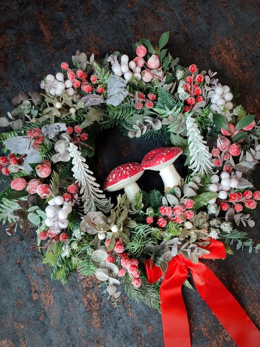 Wyjątkowy wianek świąteczny zimowy - Baśniowy Zimowy Las