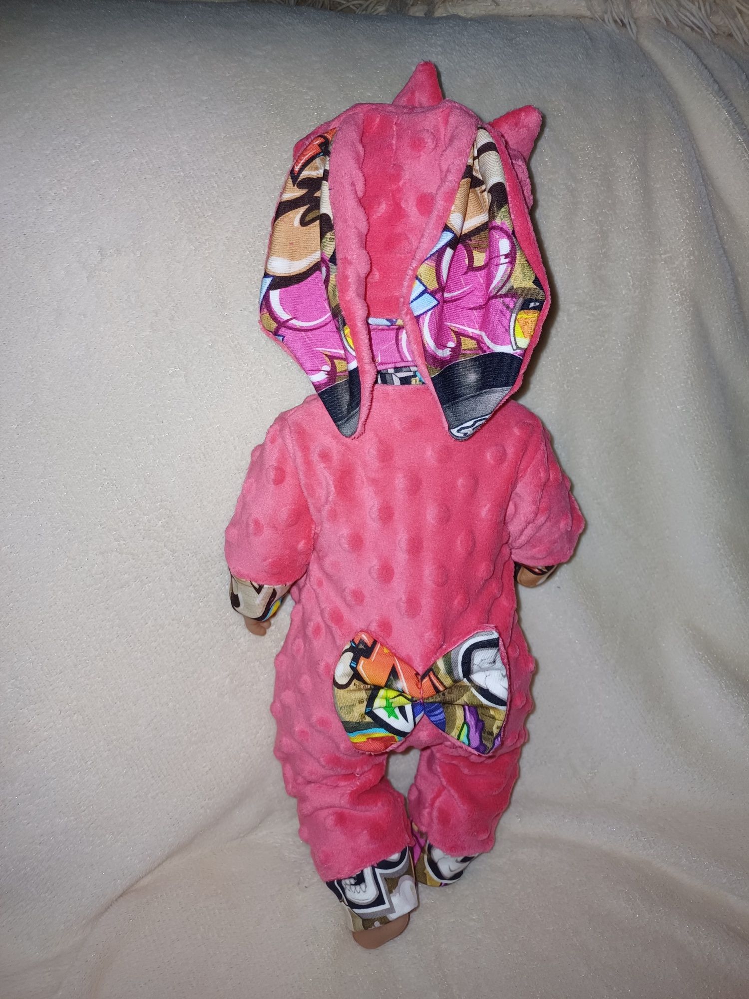 Kombinezon z czapeczką   dla lalki typu baby born lub bobas 40-43 cm