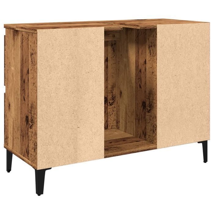 vidaXL Szafka pod umywalkę, stare drewno, 80x33x60 cm