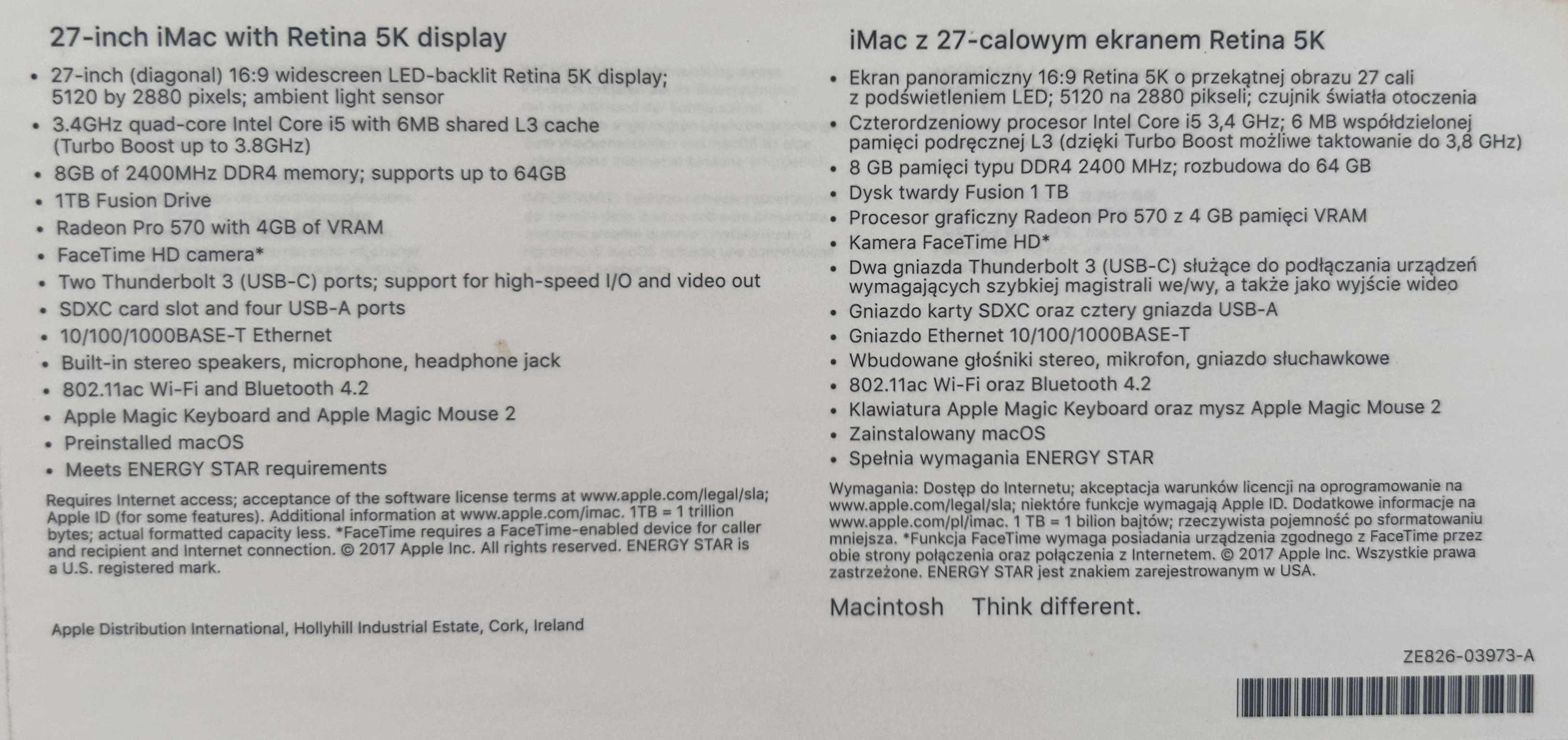 All-in-One Apple iMac 27'' 5K Retina (MNE92ZE/A)