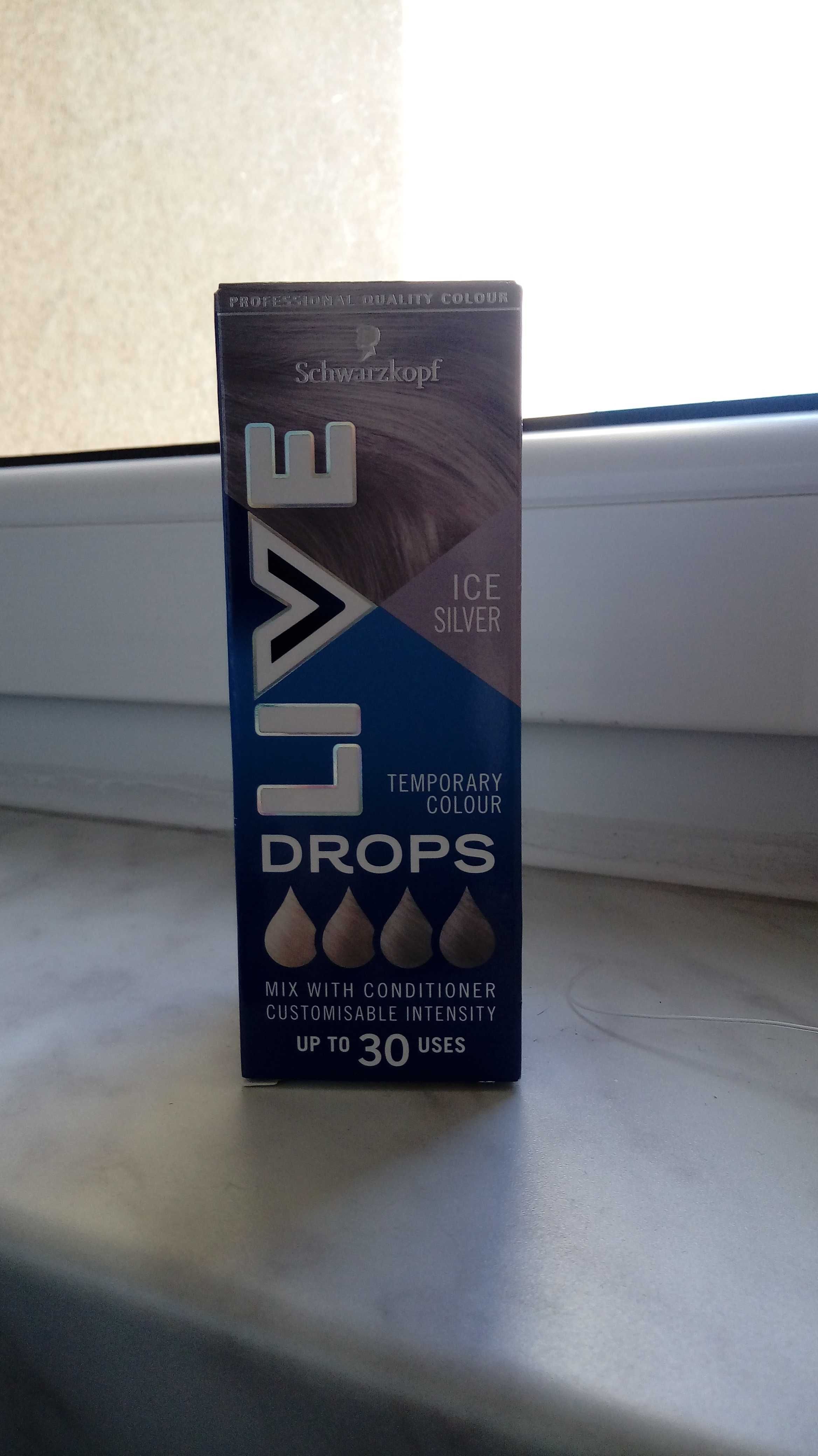 Schwarzkopf LIVE Colour Drops Ice Silver - półtrwała farba do włosów