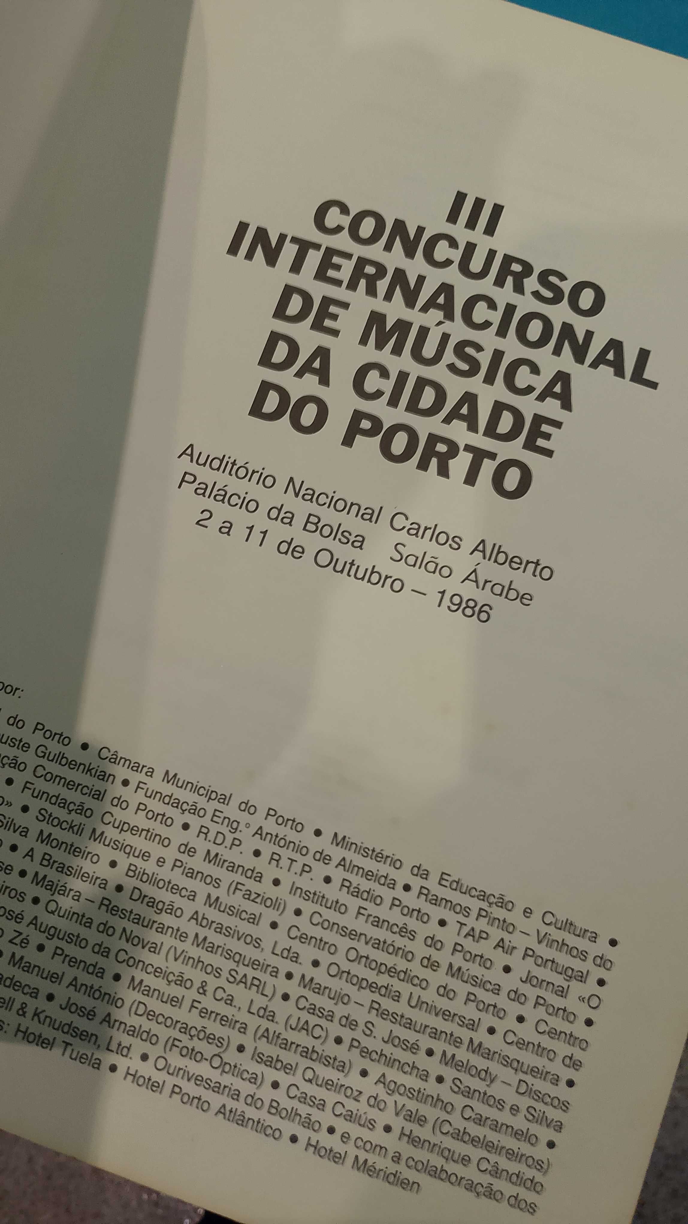 III Concurso Internacional Música 1986 C/Autógrafos