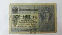 Banknot 5 marek Niemieckich z 1917.Raichsmark
