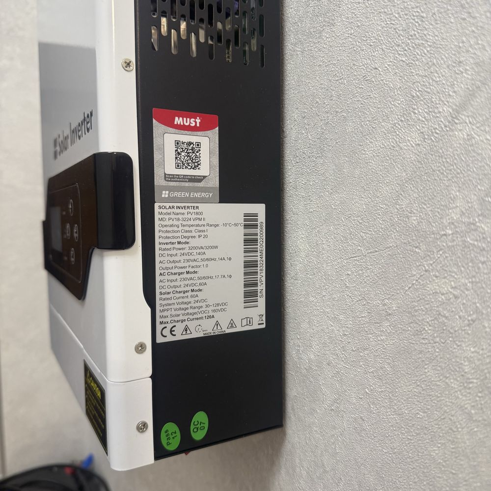 Інвертор Must PV18-3224VPM, 24 В /акб Kovosonic NP655-12 (12V55Ah) 2шт
