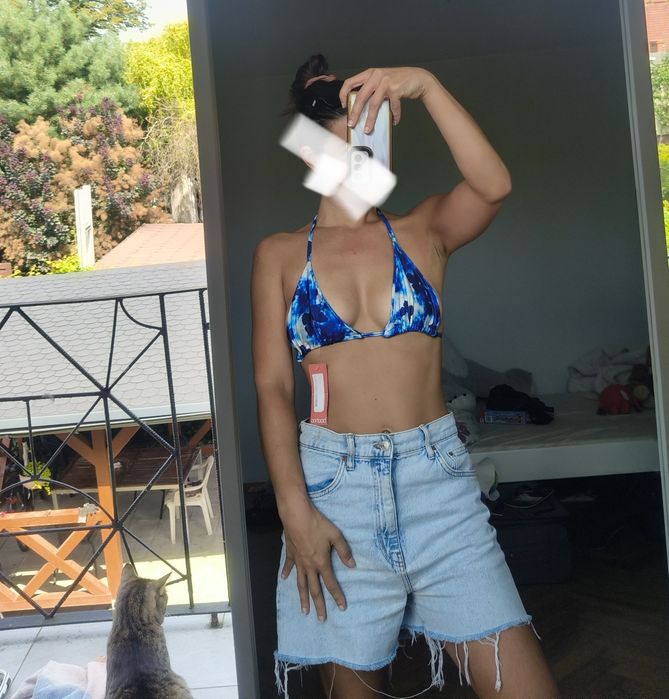 Bikini nowe swmiwear bra strój kąpielowy niebieski acid Boho 36