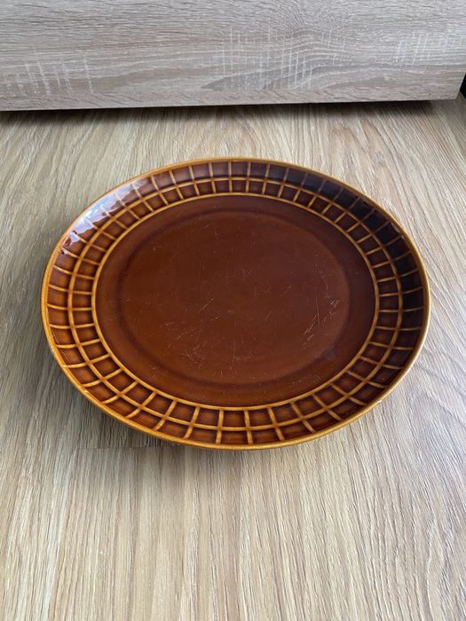 PRL, Pruszków, ceramika, stare, talerz, porcelana, patera, 32 cm