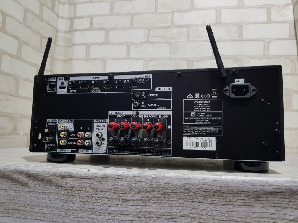 5.2 AV ресивер PIONEER VSX-830, *5x140 Вт, Atmos,HDMI,Wi-Fi, Bluetooth